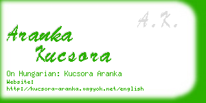 aranka kucsora business card